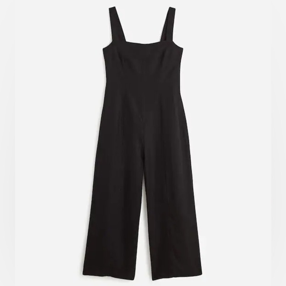 MADEWELL Black Squareneck Wide-Leg Jumpsuit in 100% Linen Size 12 - Picture 6 of 6